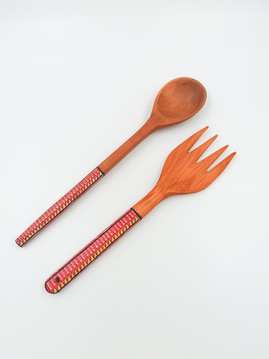 Set de utensilios de cocina en cedro de ocre - Alebrije