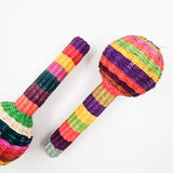 Sonaja artesanal de jipijapa de colores