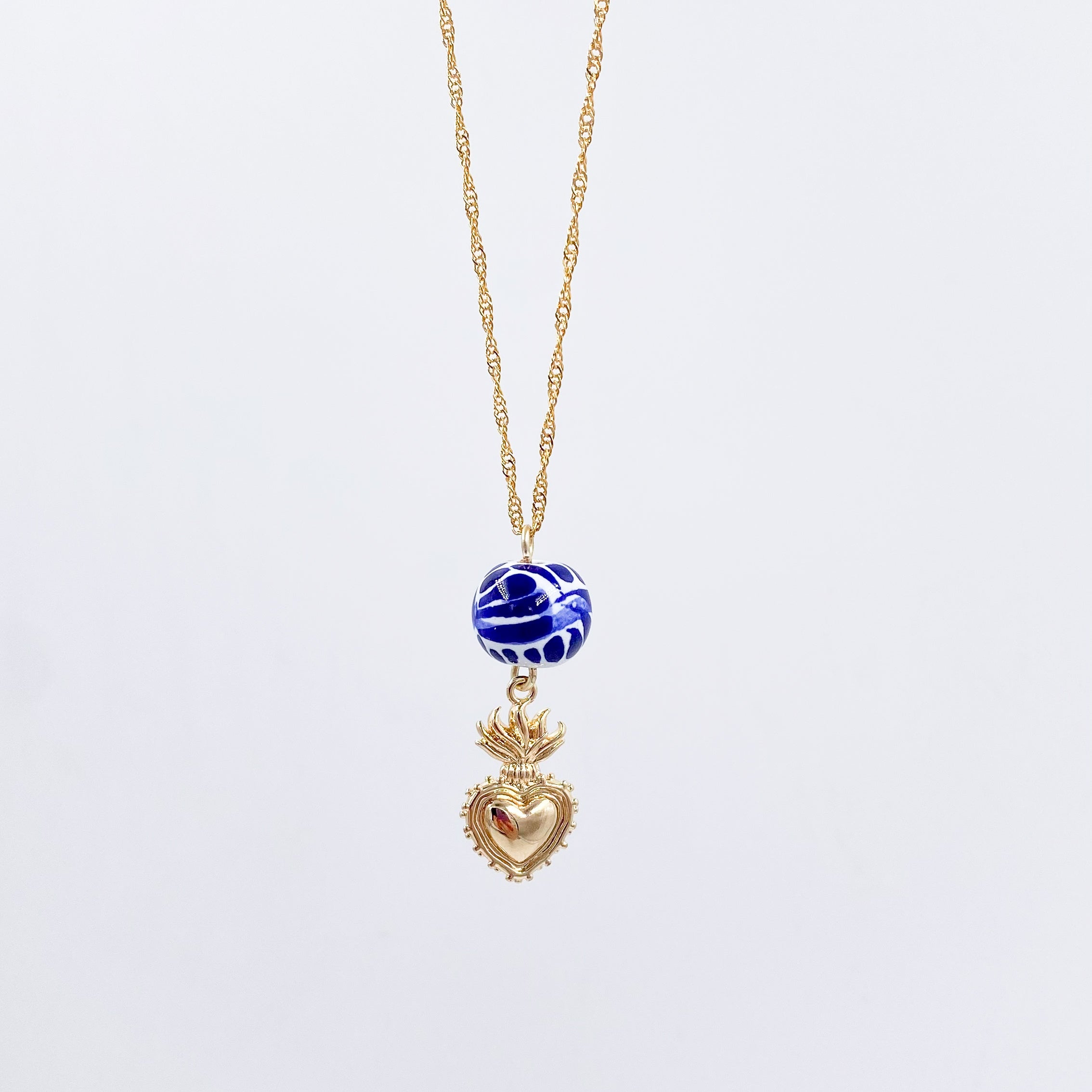 Milagrito Heart and Talavera Poblana Necklace