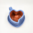 Taza corazón de barro capulineado - con plato