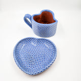 Taza corazón de barro capulineado - con plato