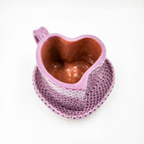 Taza corazón de barro capulineado - con plato