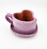 Taza corazón de barro capulineado - con plato