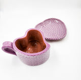 Taza corazón de barro capulineado - con plato