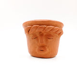 Vasito tequilero con carita de barro de Oaxaca