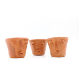 Vasito tequilero con carita de barro de Oaxaca