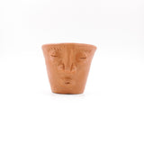 Vasito tequilero con carita de barro de Oaxaca