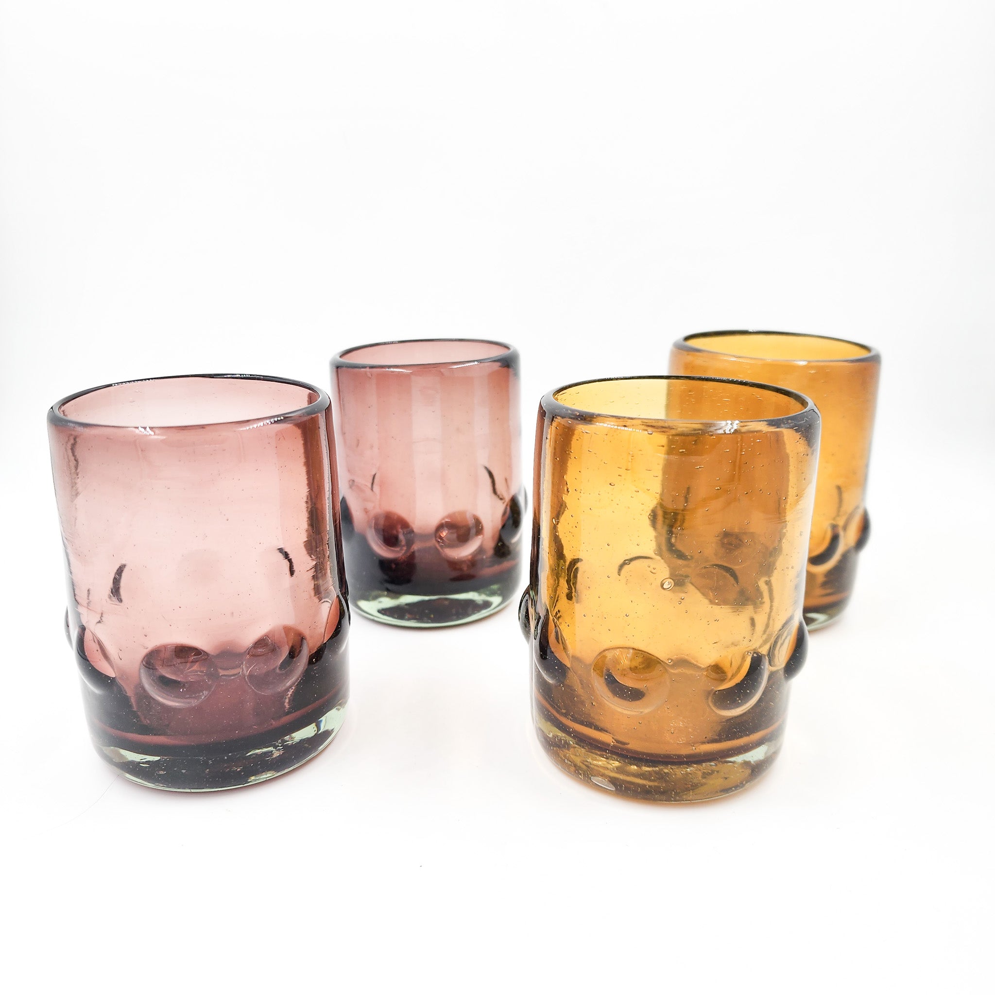 Hand-blown bubble glass tumblers -set of 2