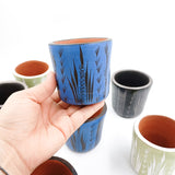 Set de dos vasos cocteleros en barro bruñido