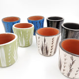 Set de dos vasos cocteleros en barro bruñido