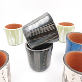 Set de dos vasos cocteleros en barro bruñido