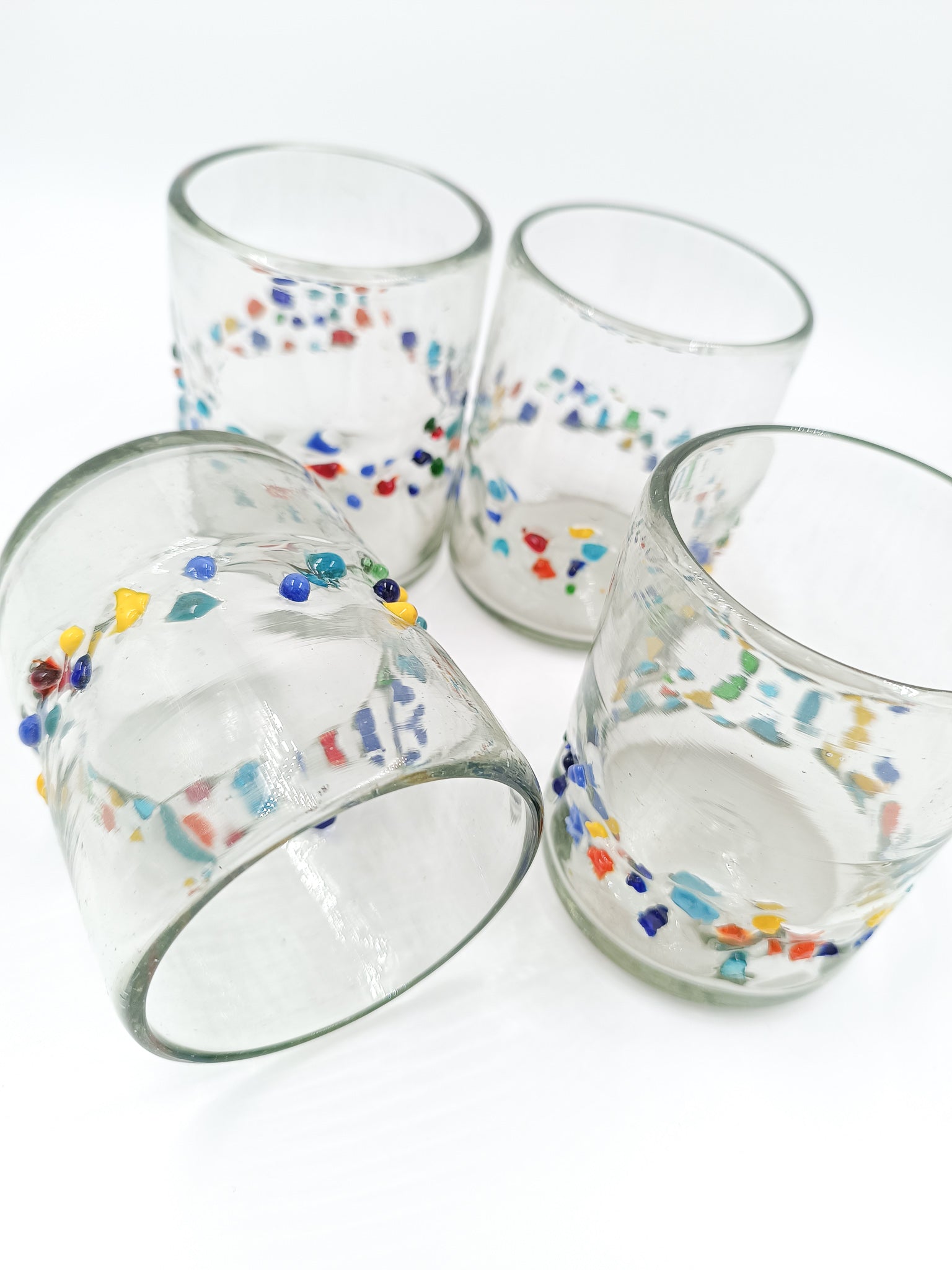 Confetti blown glass glasses