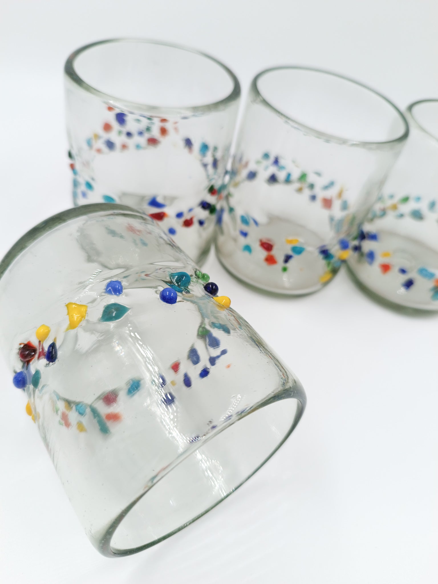 Confetti blown glass glasses