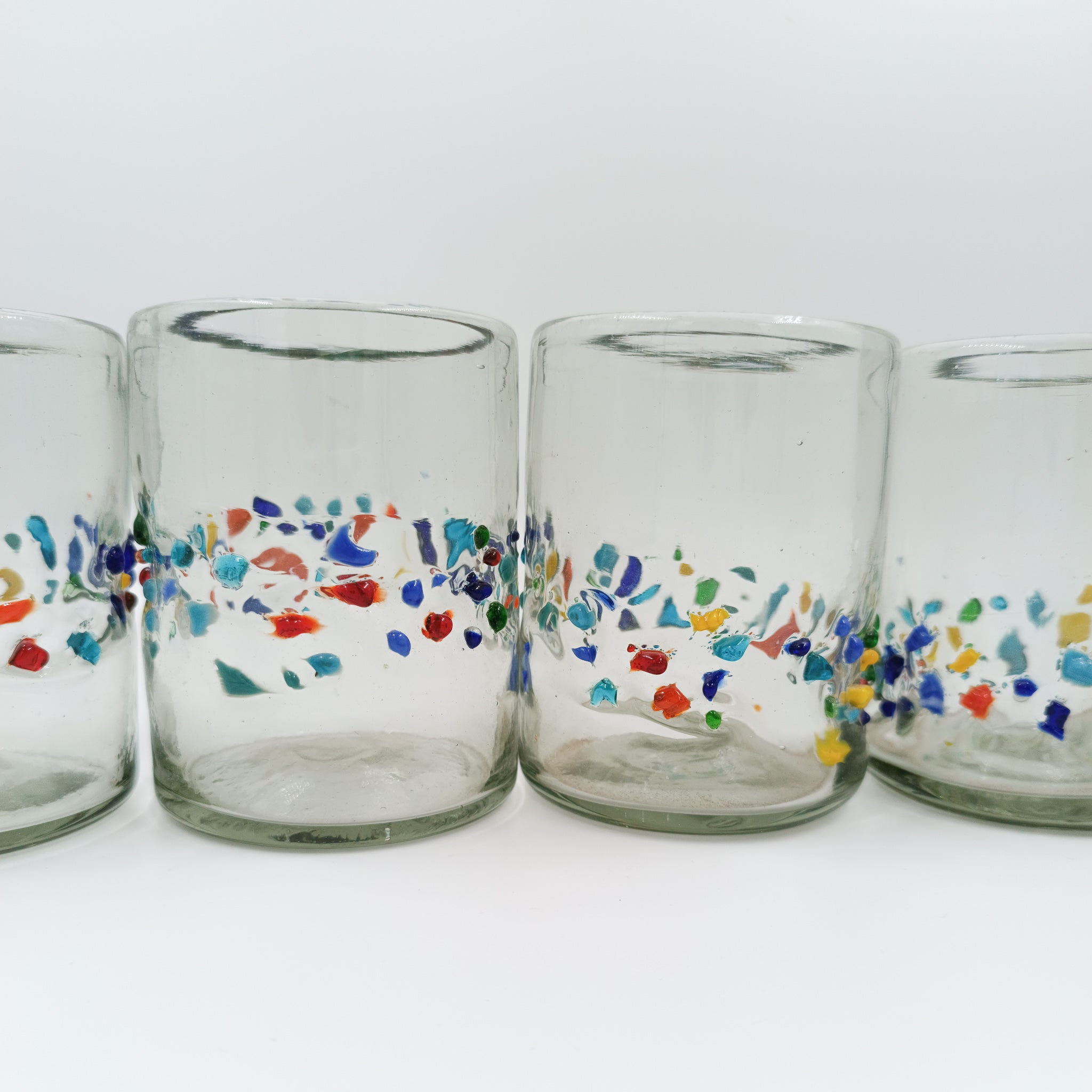 Confetti blown glass glasses