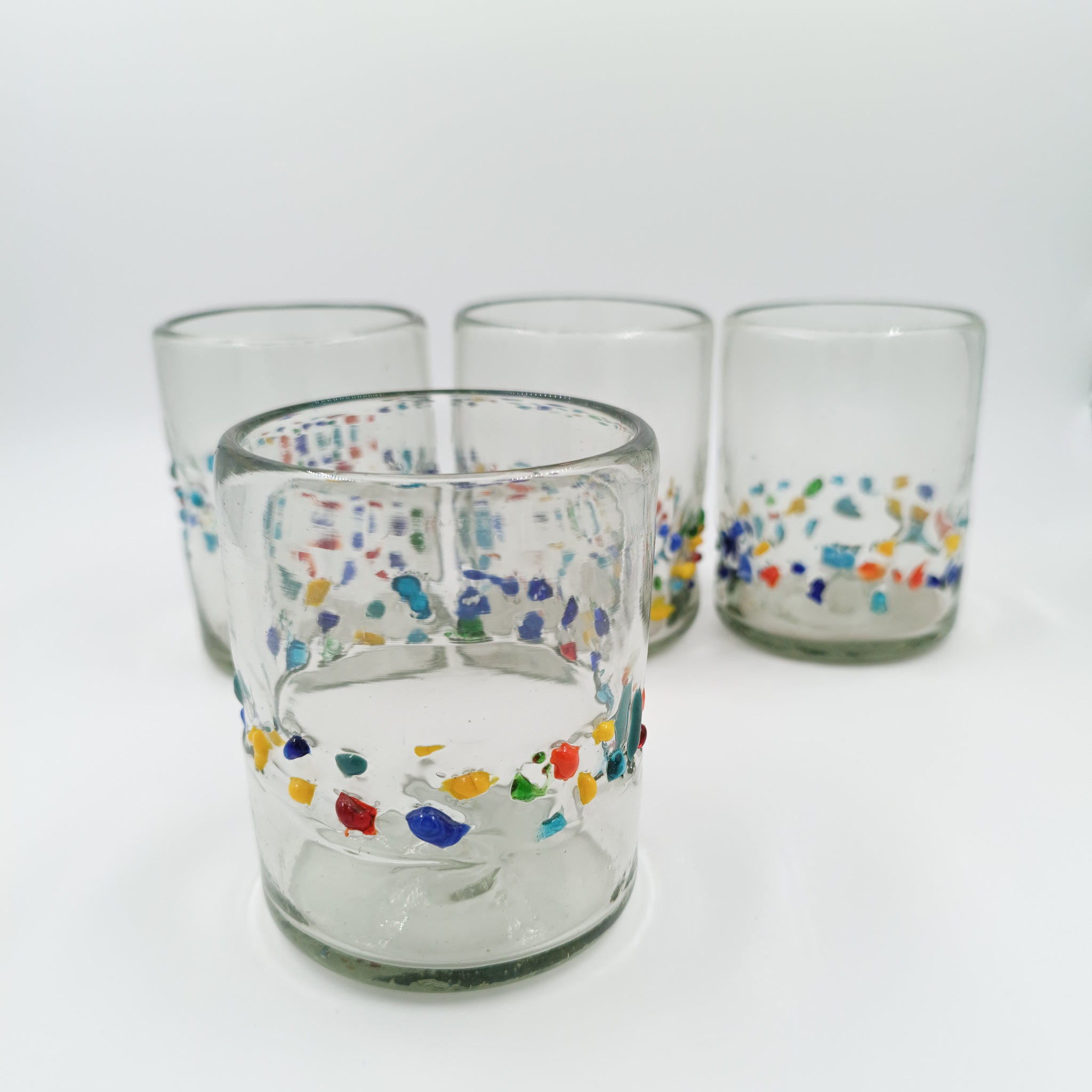 Confetti blown glass glasses