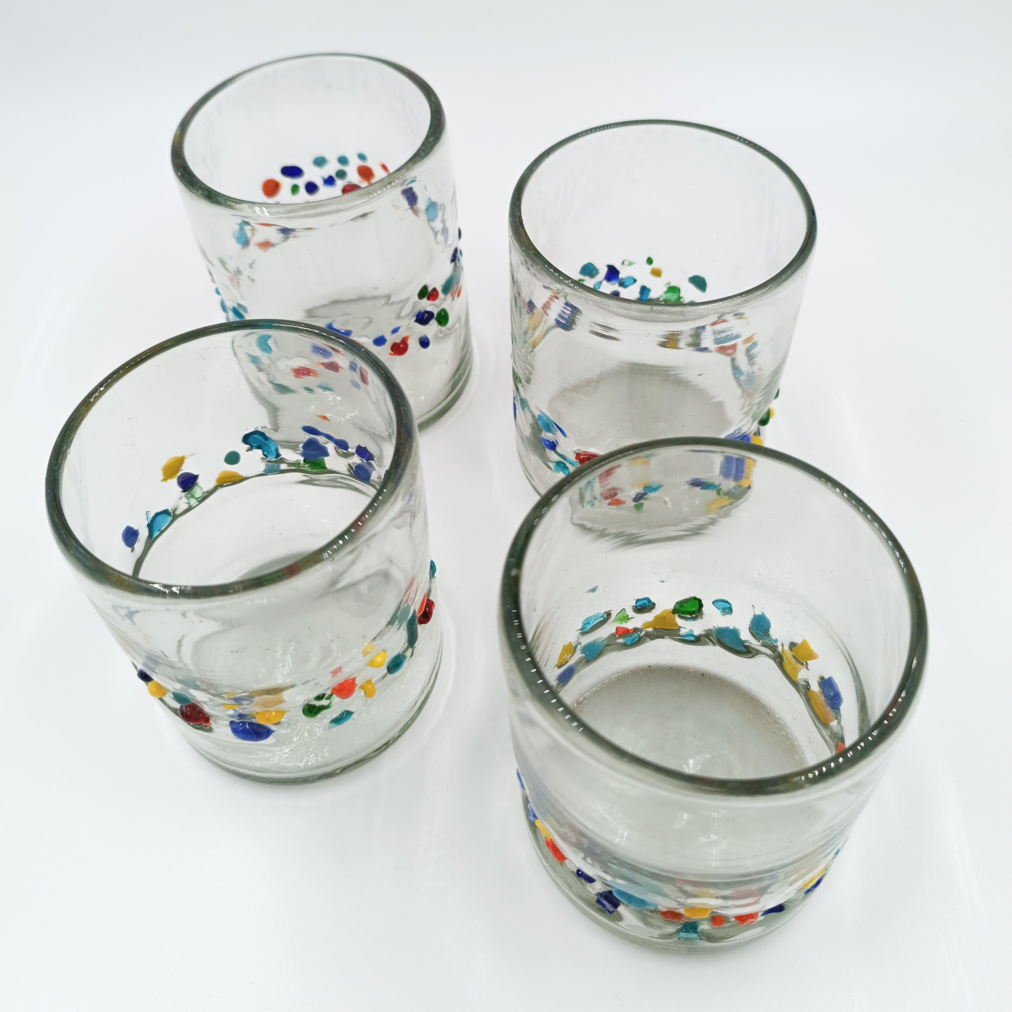 Confetti blown glass glasses