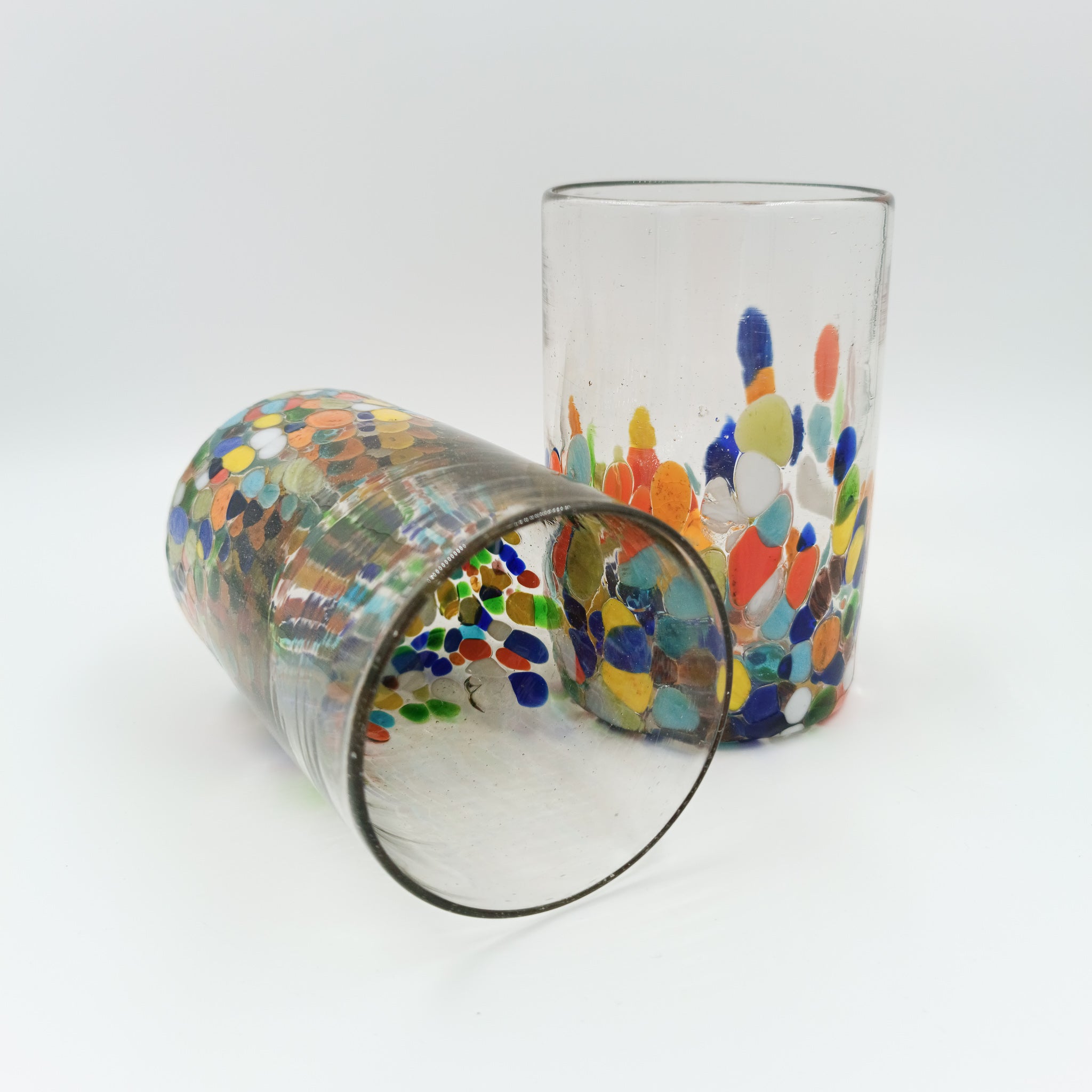 Vasos de vidrio soplado confetti