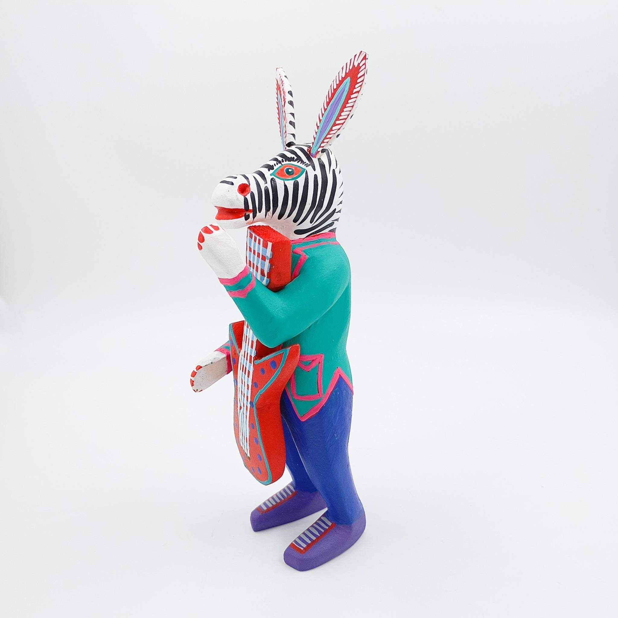 Alebrije zebra con guitarra - San Martín Tilcajete