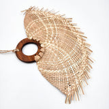 Small jipijapa fan with tzalam wood handle