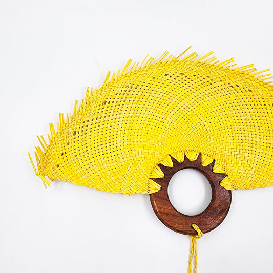 Small jipijapa fan with tzalam wood handle