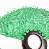 Abanico jipijapa chico con mango de madera de tzalam