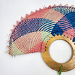 Abanico jipijapa grande colores con madera de tzalam