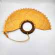 Abanico jipijapa grande amarillo con madera de tzalam