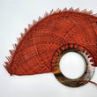 Abanico jipijapa grande terracota con madera de tzalam