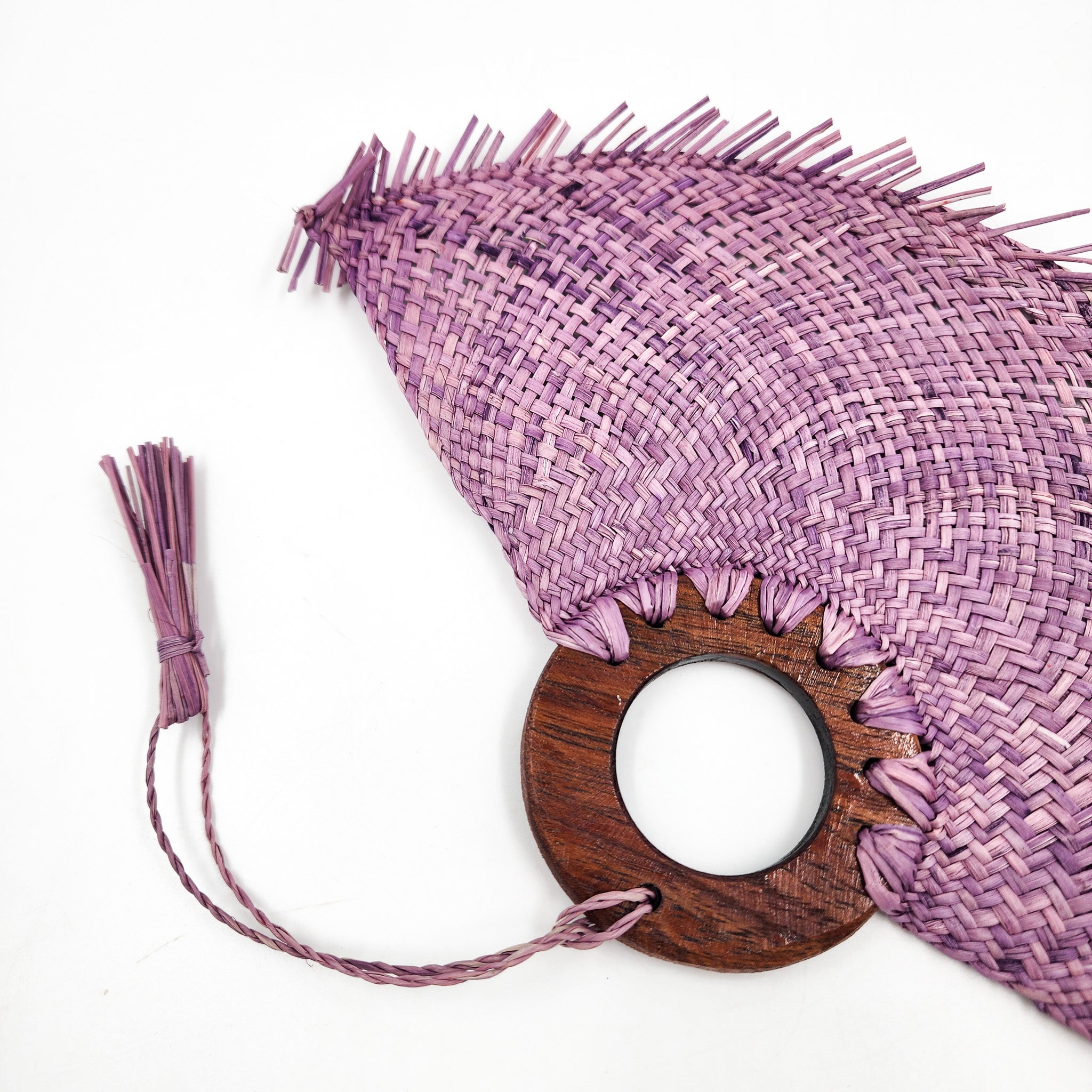 Small jipijapa fan with tzalam wood handle