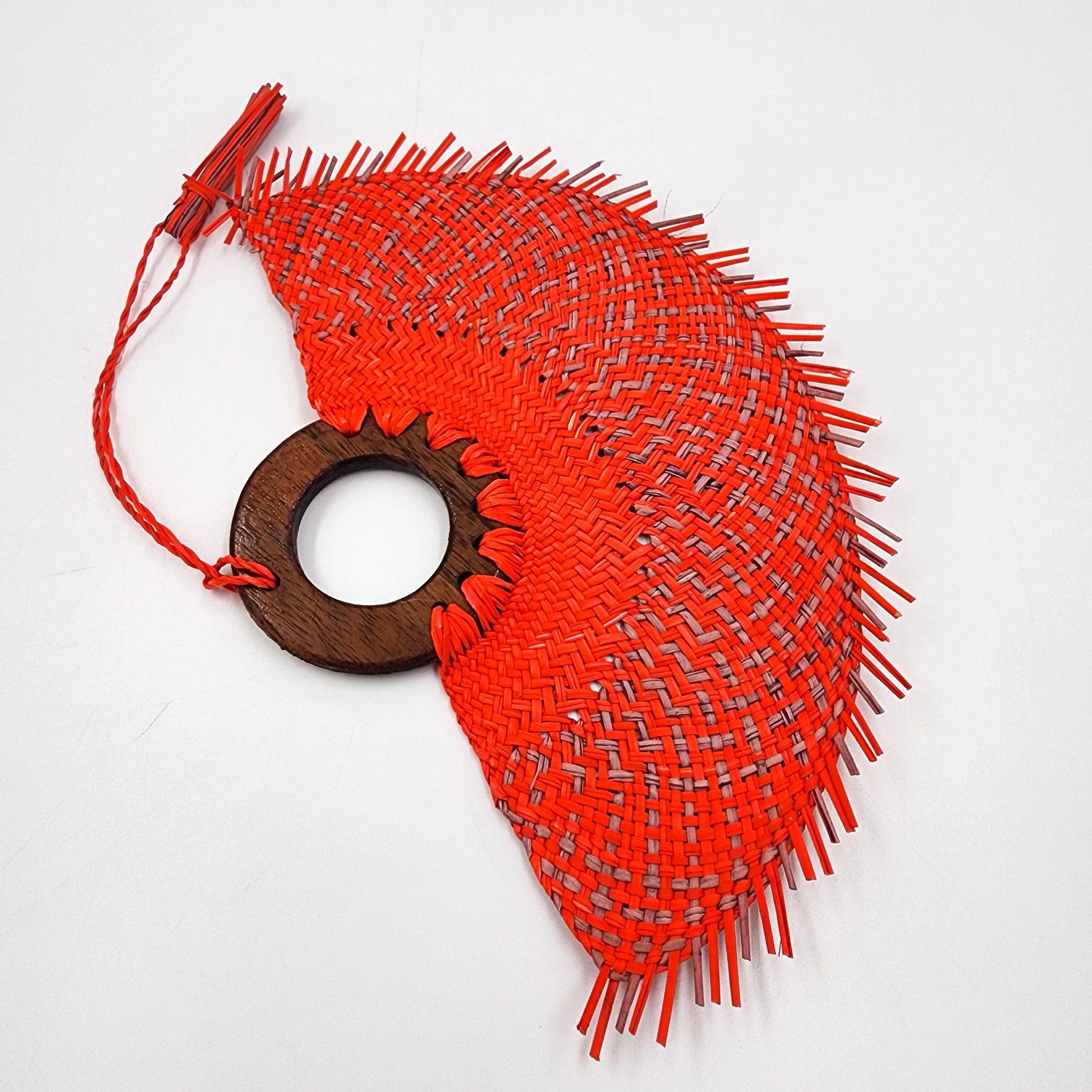 Small jipijapa fan with tzalam wood handle