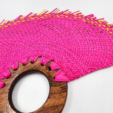 Small jipijapa fan with tzalam wood handle
