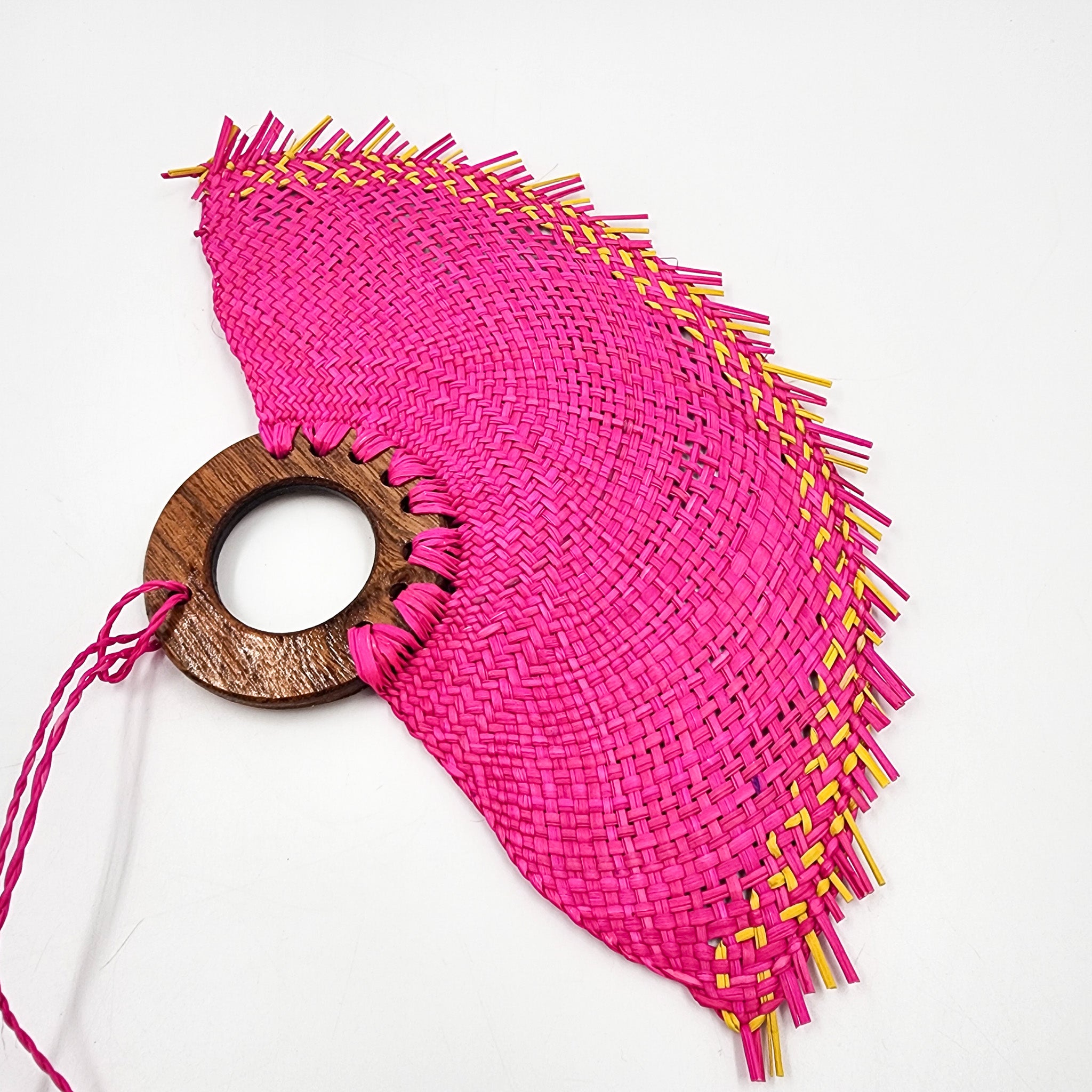 Small jipijapa fan with tzalam wood handle