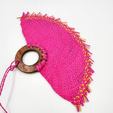 Small jipijapa fan with tzalam wood handle