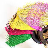 Abanico jipijapa chico con mango de madera de tzalam