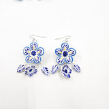 Aretes de flores en barro betus artesanal