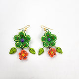 Aretes de flores en barro betus artesanal