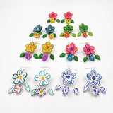 Aretes de flores en barro betus artesanal