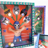 Juego de canicas Luchadores – cartonería mexicana artesanal