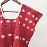 Blusa roja calada artesanal – Tejida en telar de cintura en Oaxaca