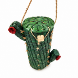 Bolsa cactus tejida en palma