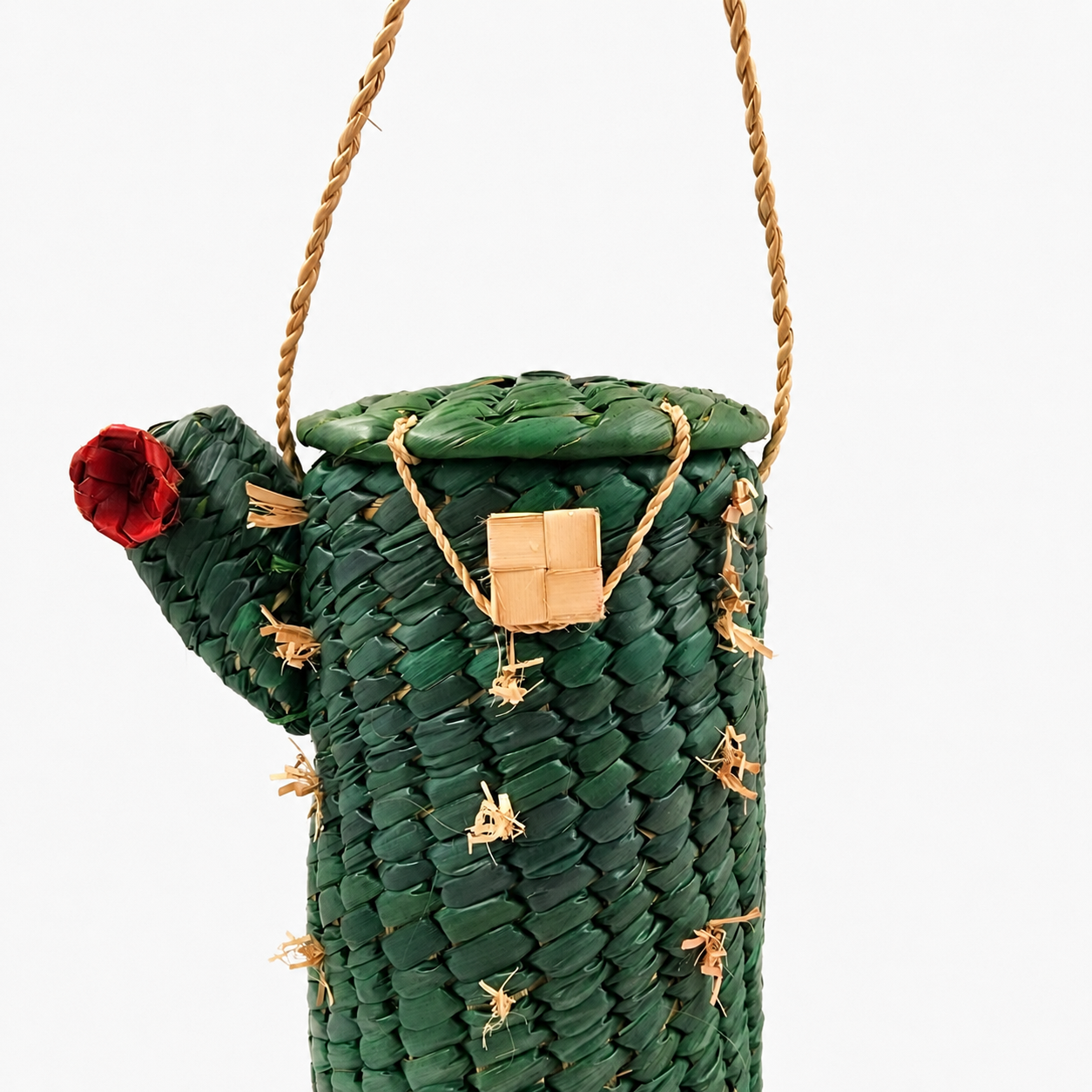 Bolsa cactus tejida en palma
