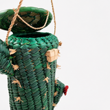 Bolsa cactus tejida en palma