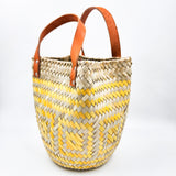 Bolsa Artesanal de palma con asas de piel