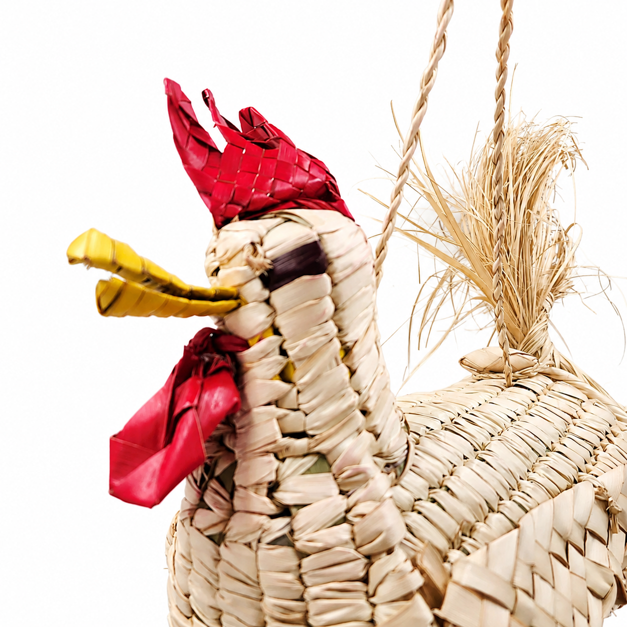 Bolsa gallo tejida en palma