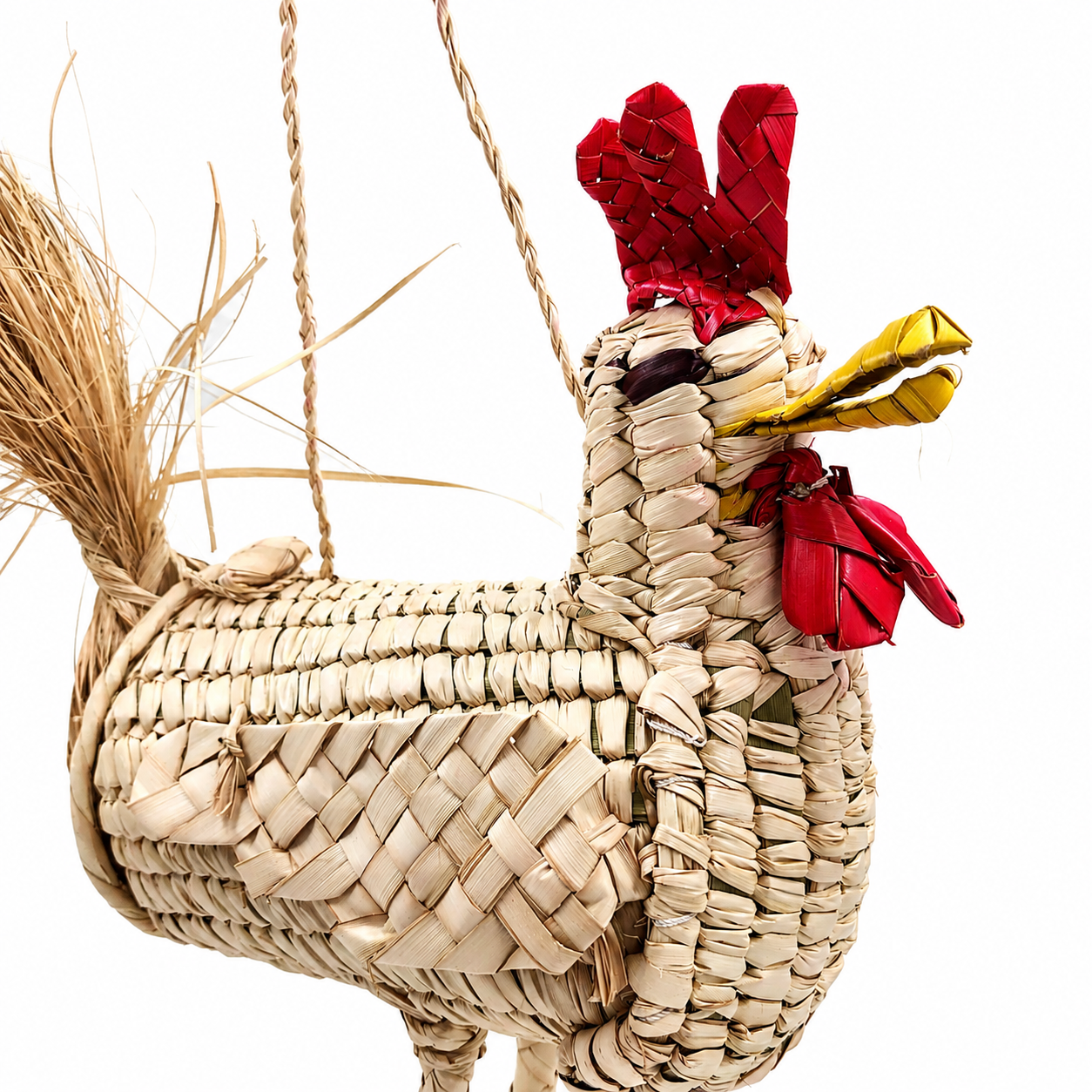 Bolsa gallo tejida en palma