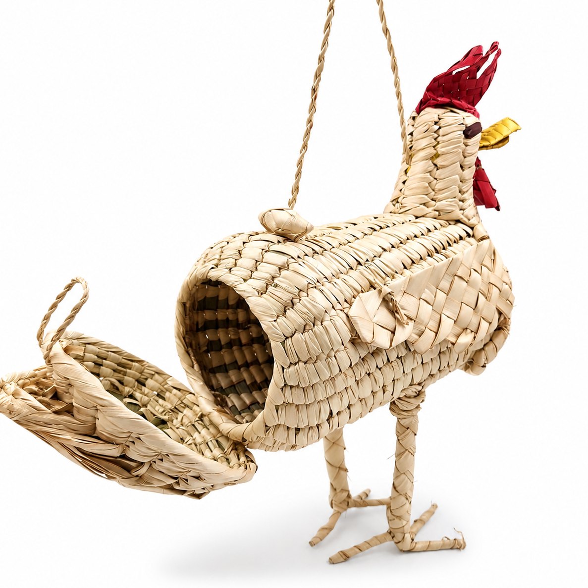 Bolsa gallo tejida en palma