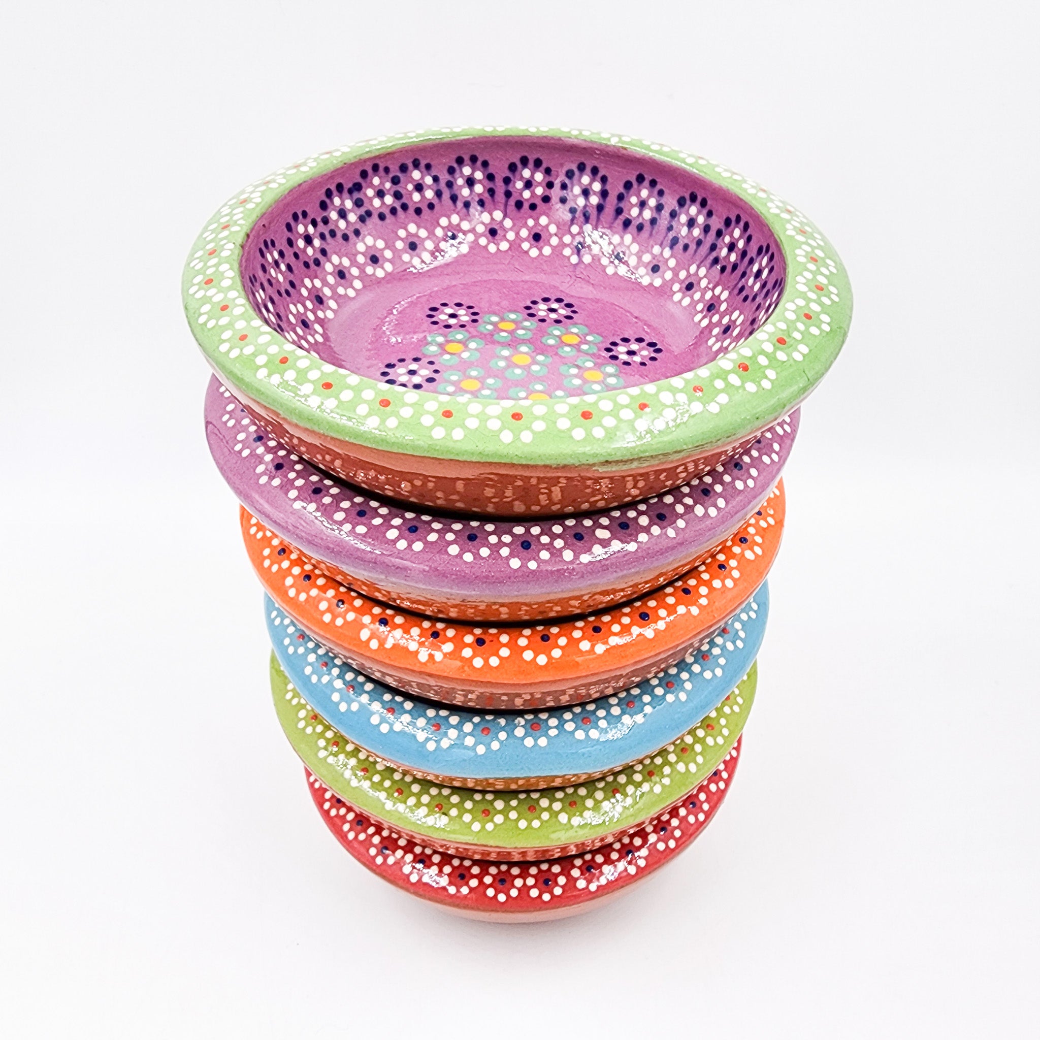 Strawberry-patterned clay snack bowl