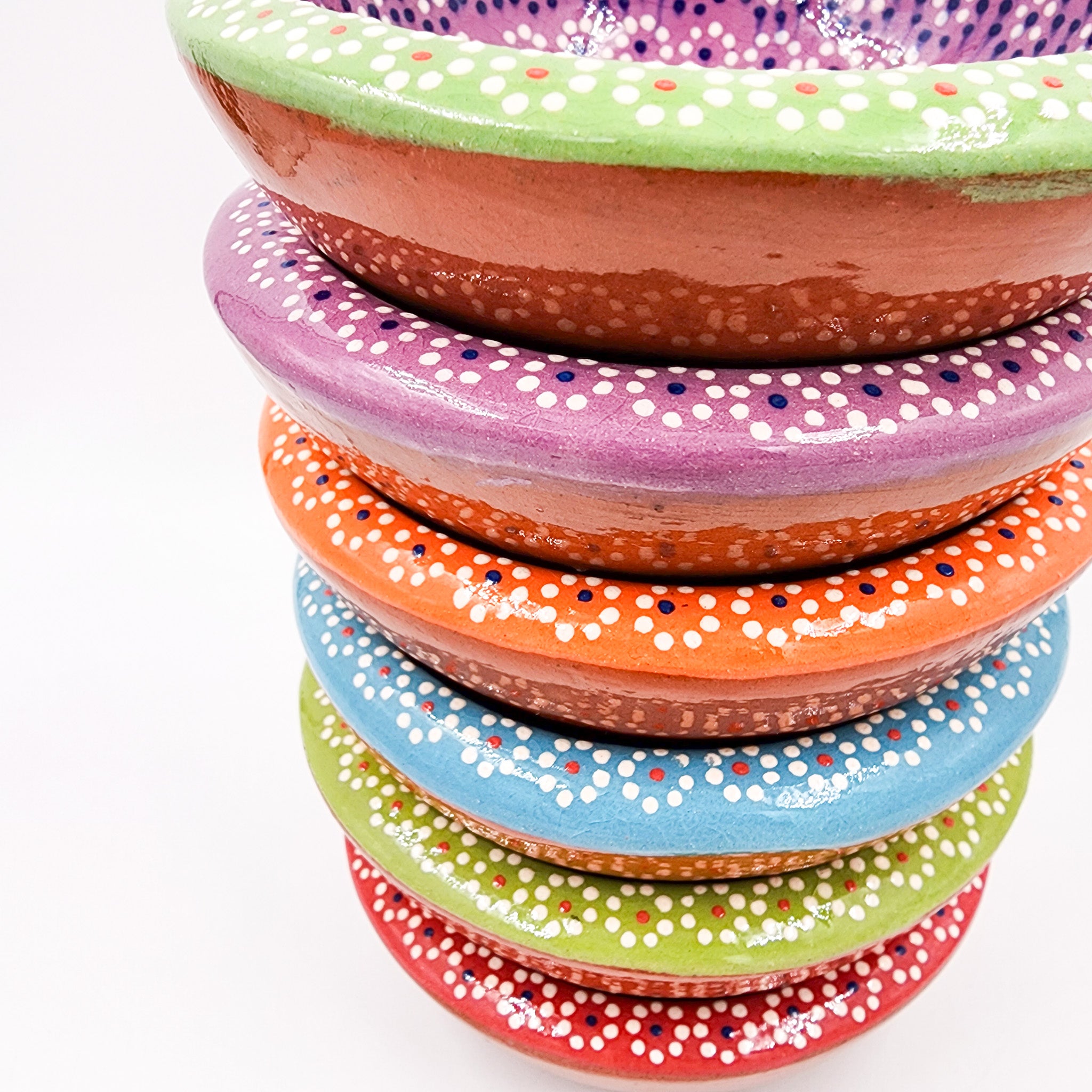 Strawberry-patterned clay snack bowl