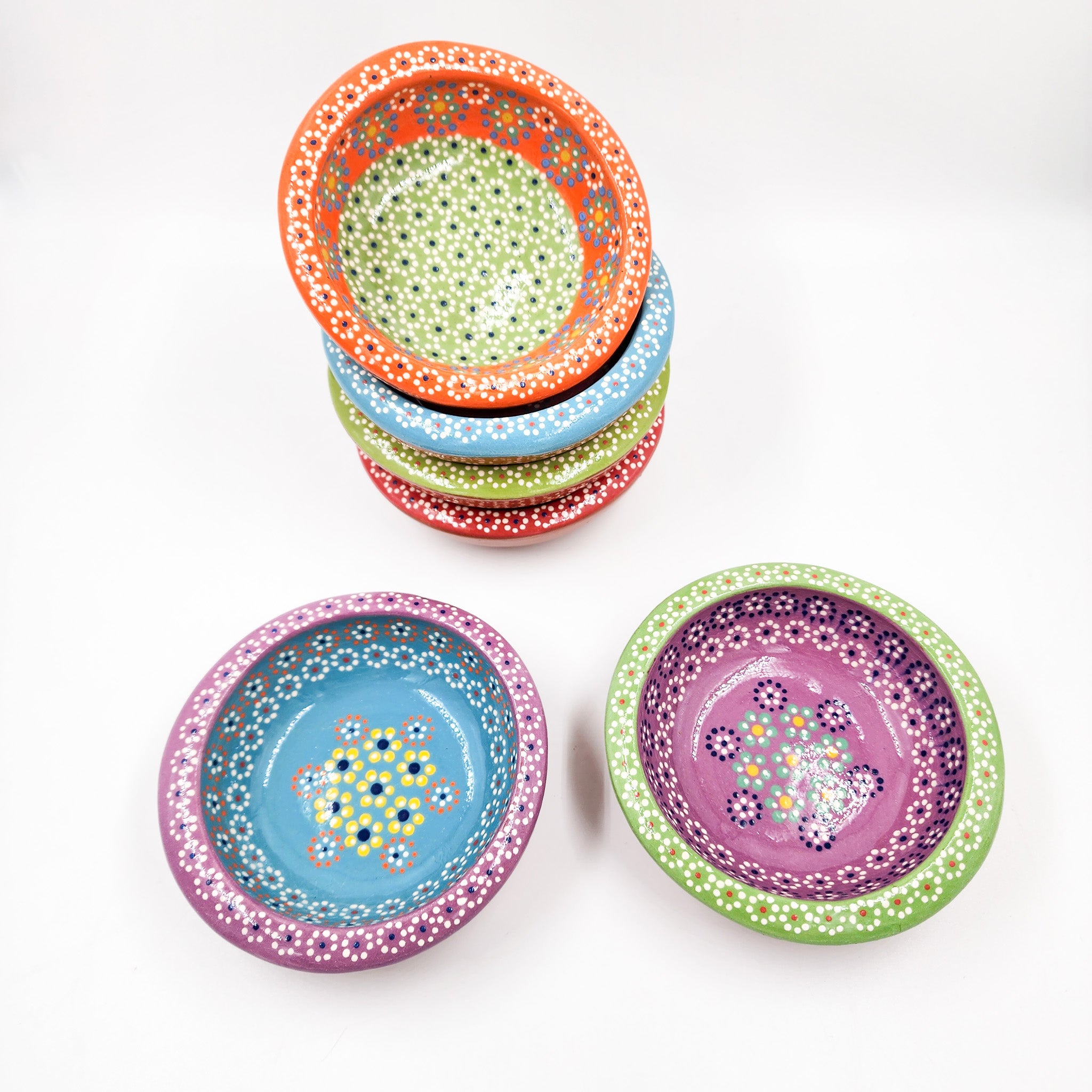 Strawberry-patterned clay snack bowl