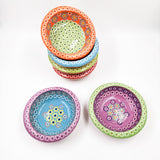 Strawberry-patterned clay snack bowl